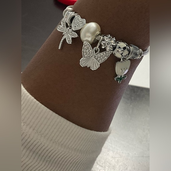 Stunning Butterfly and Dragonfly Snake Chain Charm Bracelet w/removable ends. - Picture 9 of 9